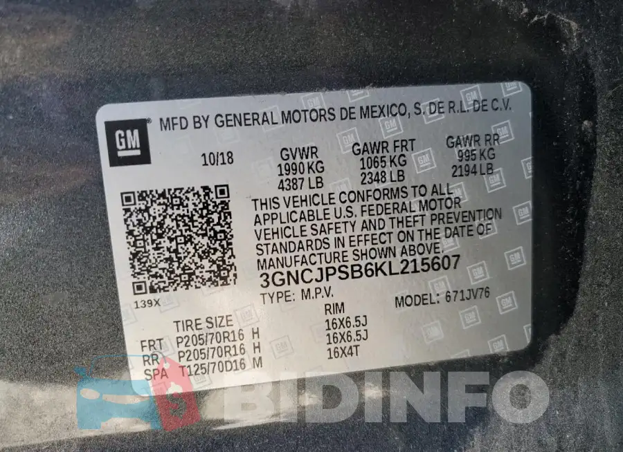 3GNCJPSB6KL215607 Photo# 13