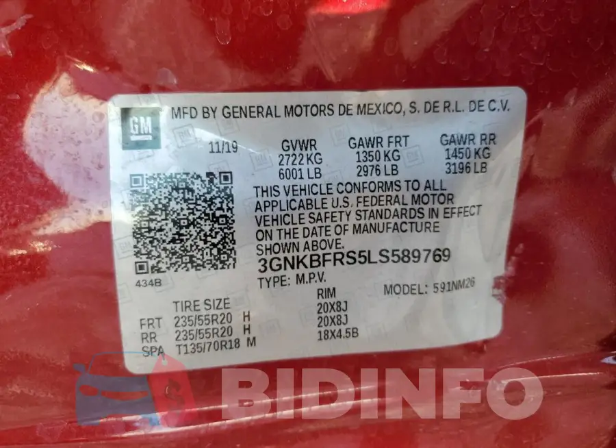 3GNKBFRS5LS589769 Photo# 14