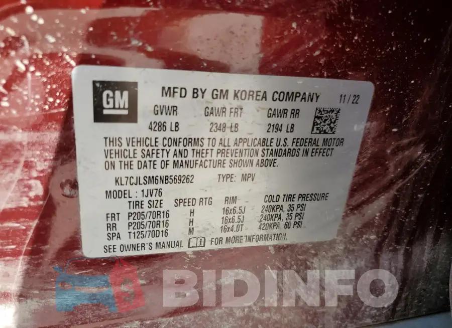 KL7CJLSM6NB569262 Photo# 12