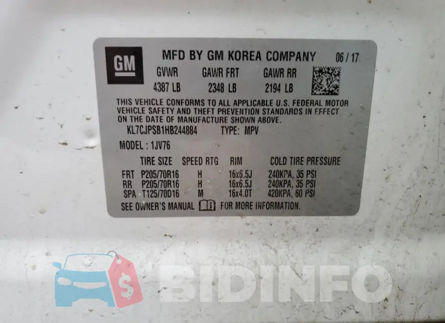 KL7CJPSB1HB244884 Photo# 13