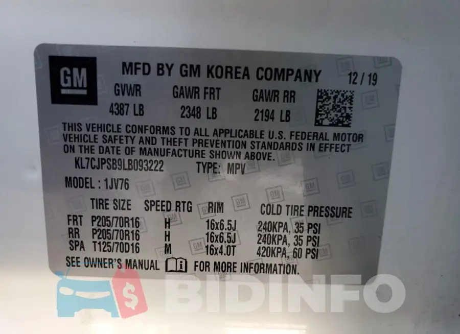 KL7CJPSB9LB093222 Photo# 14