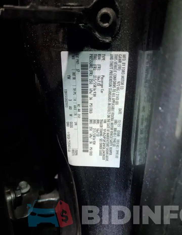 1FADP3F29GL243635 Photo# 12