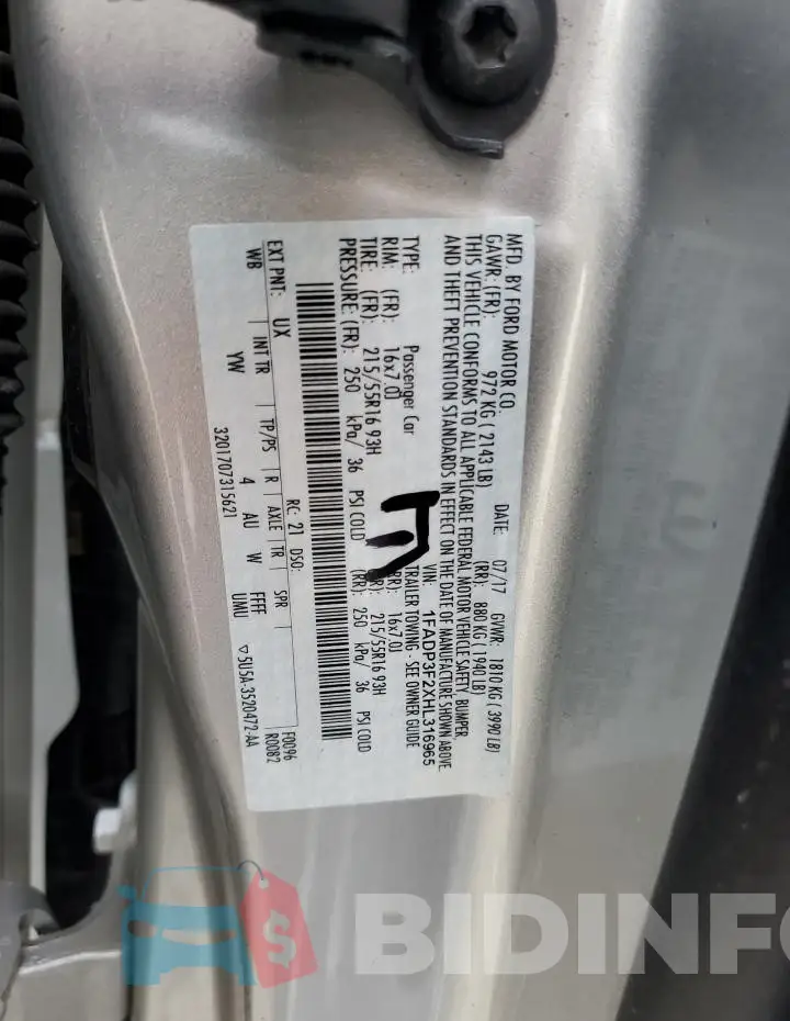 1FADP3F2XHL316965 Photo# 12