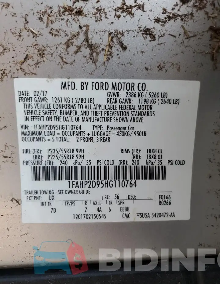 1FAHP2D95HG110764 Photo# 12