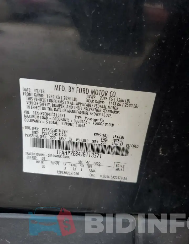 1FAHP2E84JG113571 Photo# 12