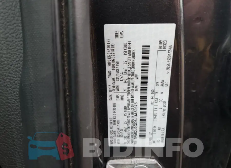 1FMCU0GD6JUA50675 Photo# 13