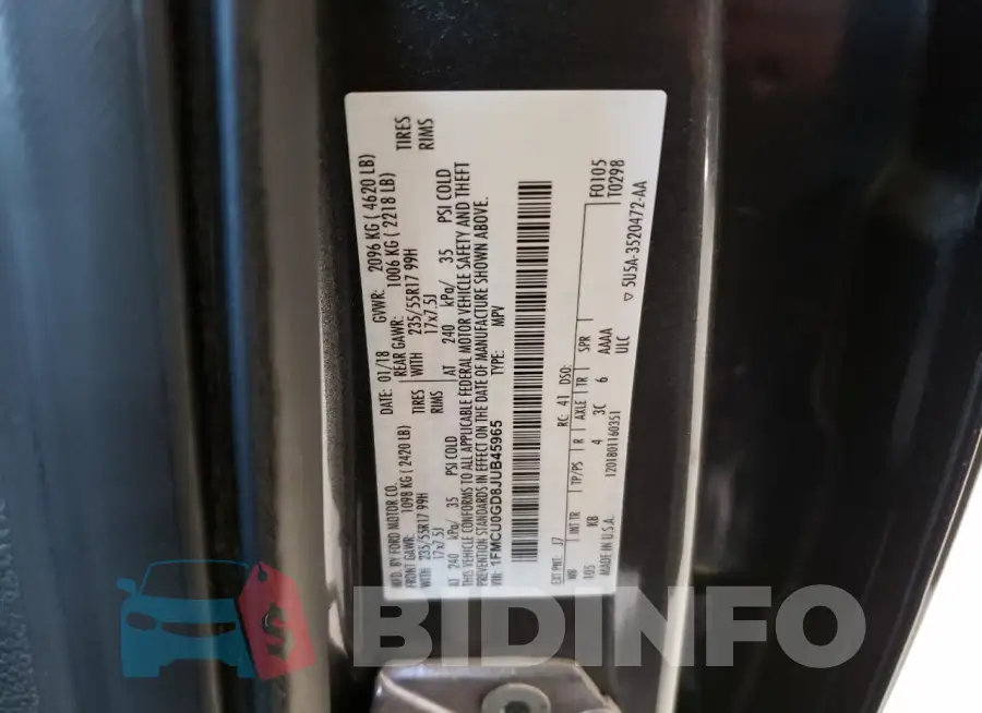 1FMCU0GD8JUB45965 Photo# 13