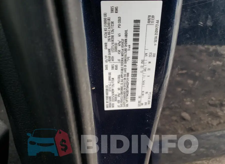1FT7W2BT0KEF31186 Photo# 12