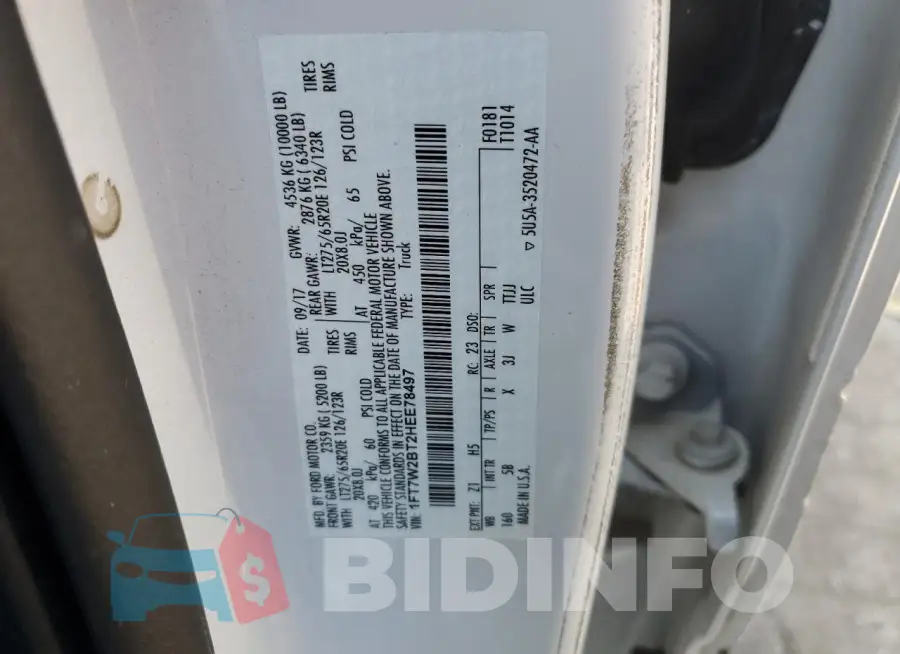 1FT7W2BT2HEE78497 Photo# 12
