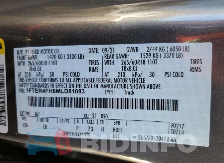 1FTER4FH8MLD81083 Photo# 13