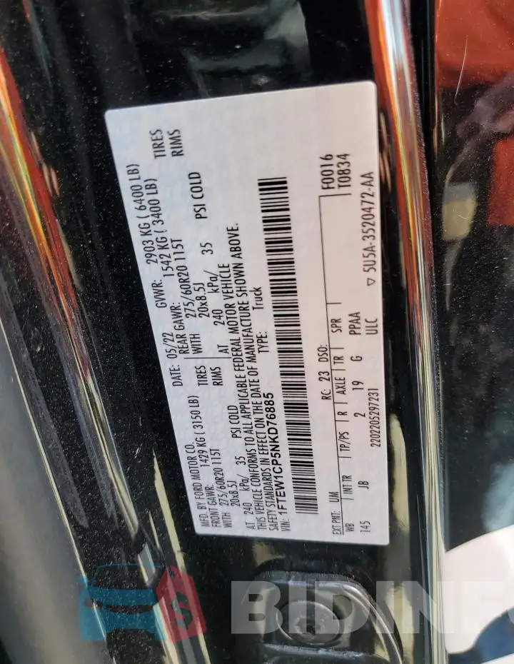 1FTEW1CP5NKD76885 Photo# 12