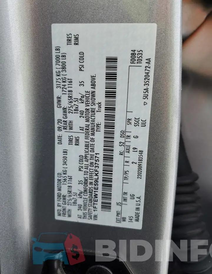 1FTEW1E59LKF37571 Photo# 12
