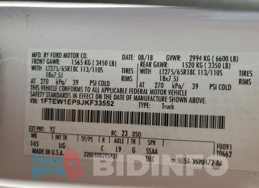 1FTFW1E13JFD49281 Photo# 12