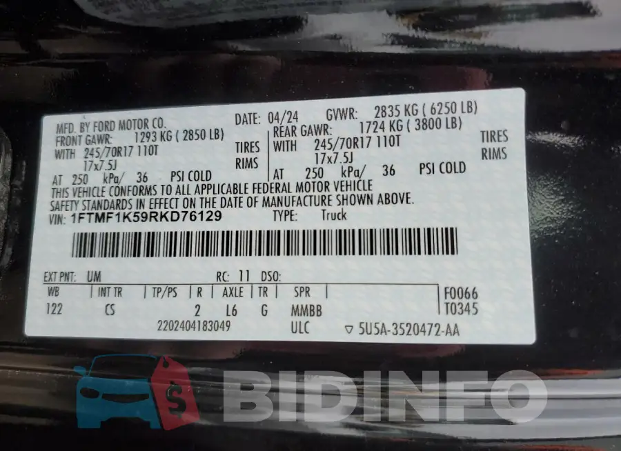 1FTMF1K59RKD76129 Photo# 13