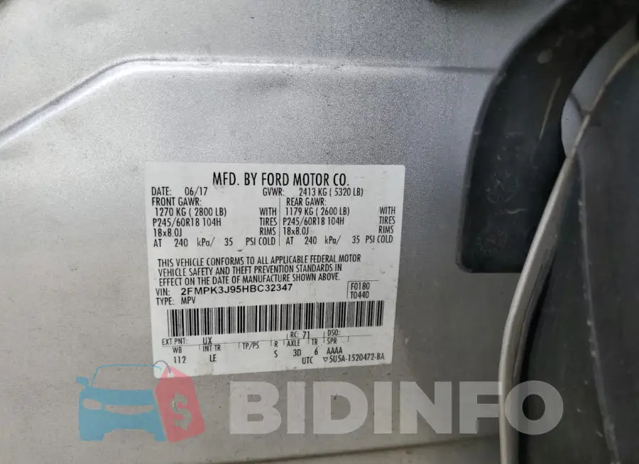 2FMPK3J95HBC32347 Photo# 13
