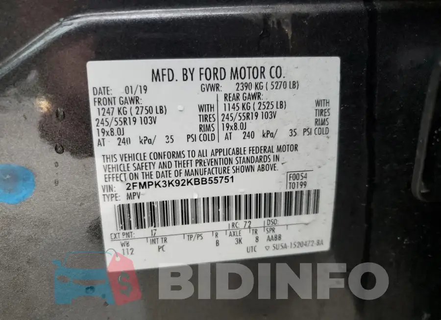 2FMPK3K92KBB55751 Photo# 14