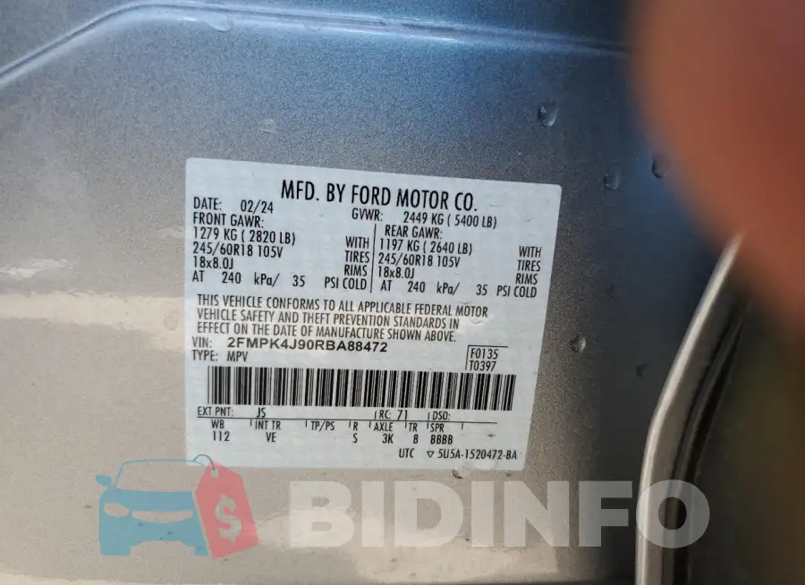 2FMPK4J90RBA88472 Photo# 14