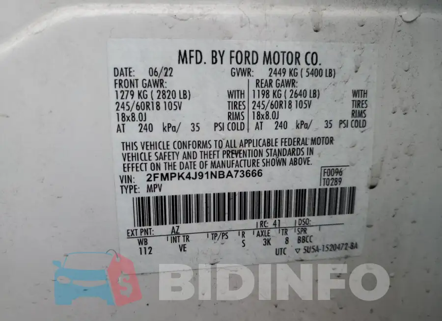 2FMPK4J91NBA73666 Photo# 13