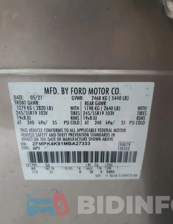 2FMPK4K91MBA27333 Photo# 13