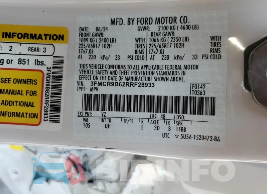 3FMCR9B62RRF28933 Photo# 13