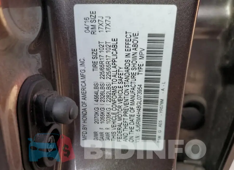 5J6RM4H48GL073954 Photo# 12