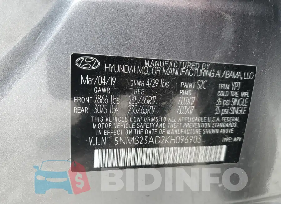 5NMS23AD2KH096903 Photo# 13