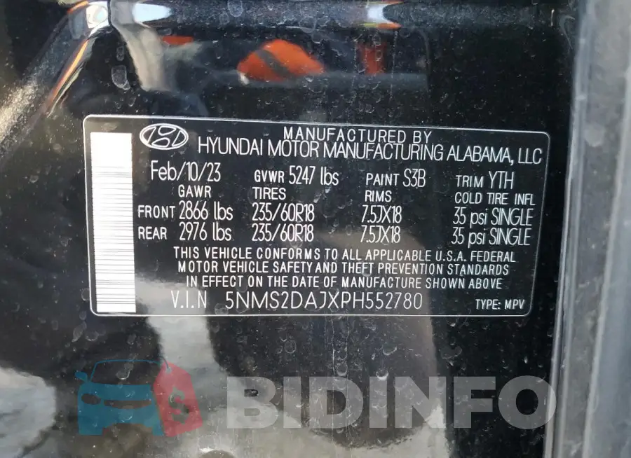 5NMS2DAJXPH552780 Photo# 13