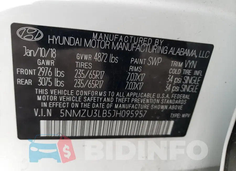 5NMZU3LB5JH095957 Photo# 14