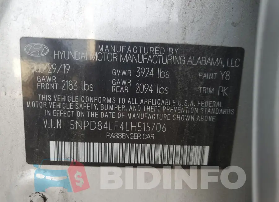 5NPD84LF4LH515706 Photo# 12