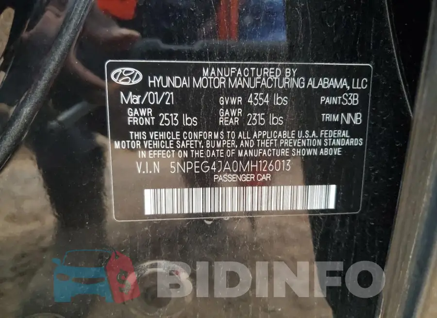 5NPEG4JA0MH126013 Photo# 12