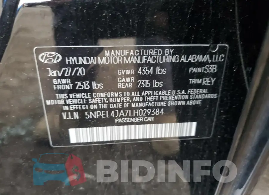 5NPEL4JA7LH029384 Photo# 12
