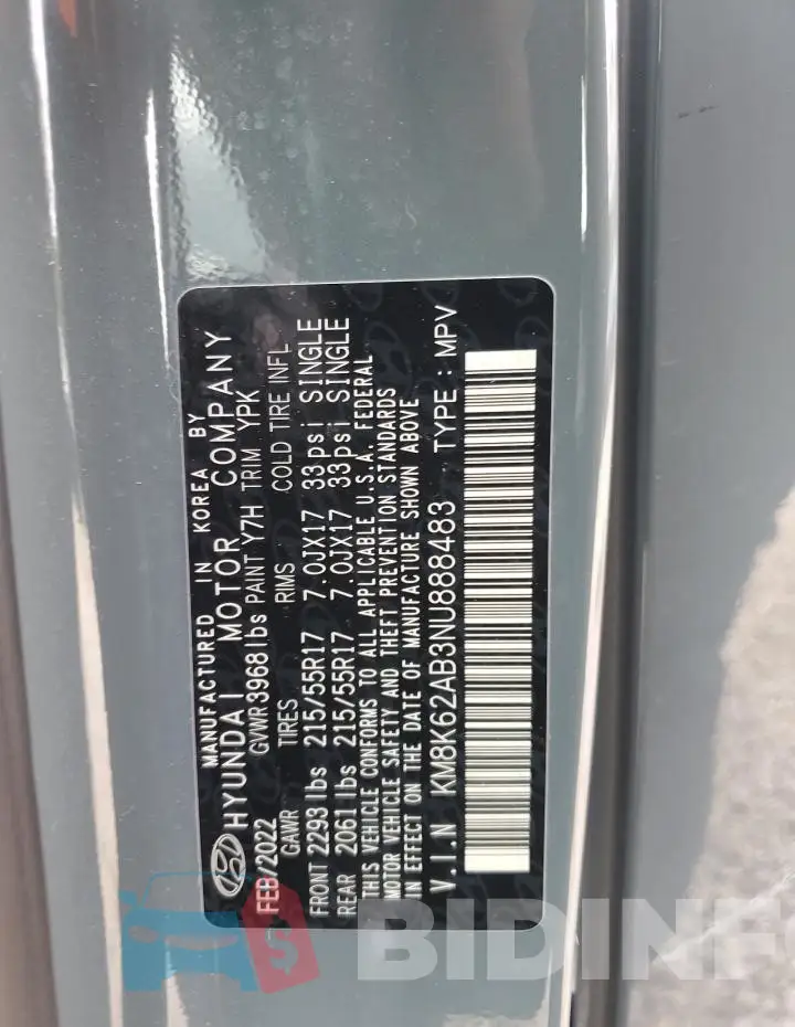 KM8K62AB3NU888483 Photo# 13