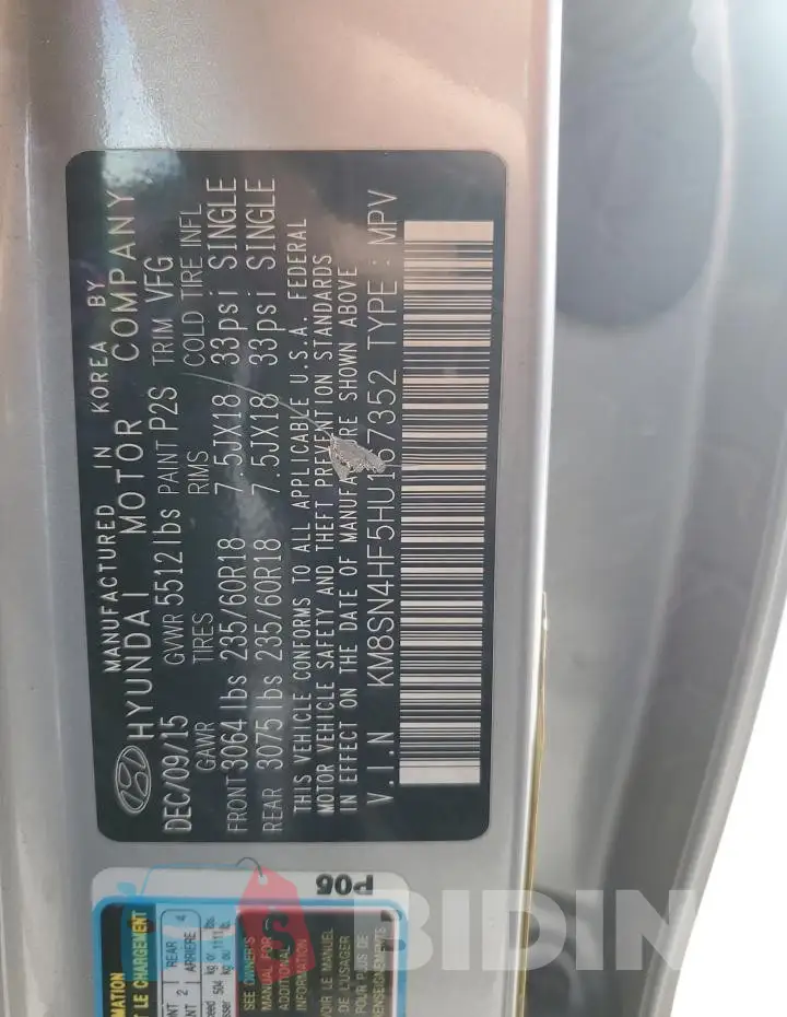 KM8SN4HF5HU167352 Photo# 13