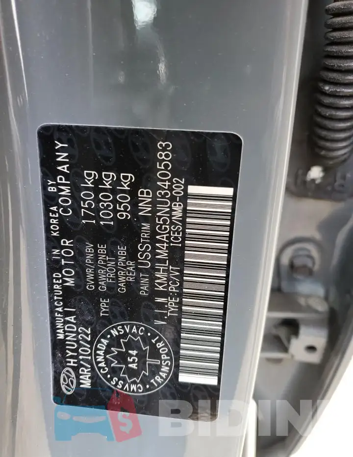 KMHLM4AG5NU340583 Photo# 13
