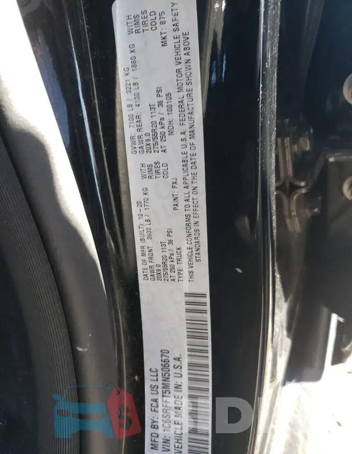 1C6SRFFT5MN506670 Photo# 12