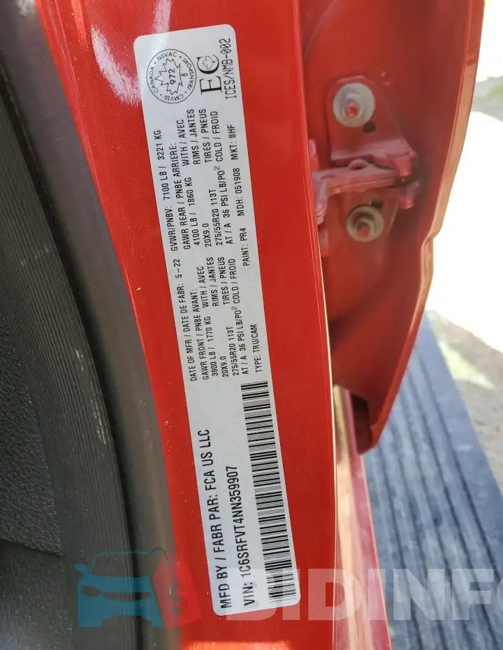 1C6SRFVT4NN359907 Photo# 12