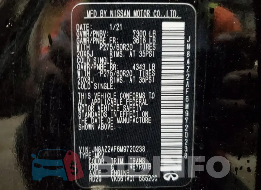 JN8AZ2AF6M9720238 Photo# 14