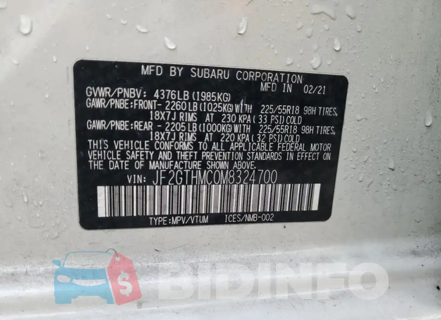 JF2GTHMC0M8324700 Photo# 14