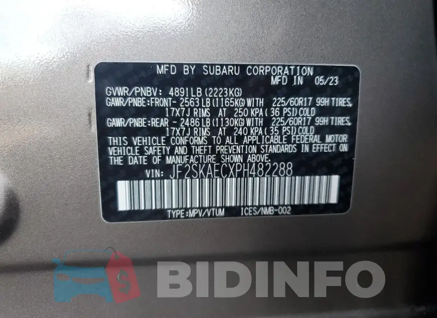 JF2SKAECXPH482288 Photo# 12