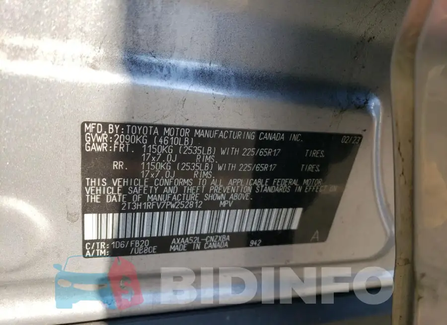 2T3H1RFV7PW252812 Photo# 12