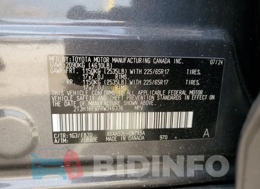 2T3H1RFV7RW346336 Photo# 12