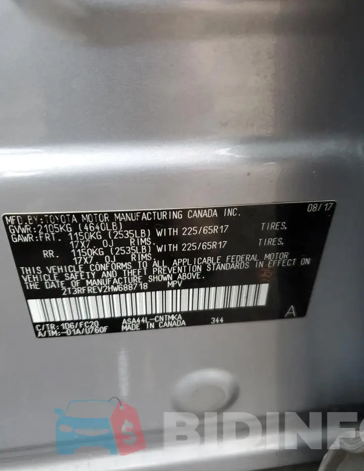 2T3RFREV2HW688718 Photo# 13