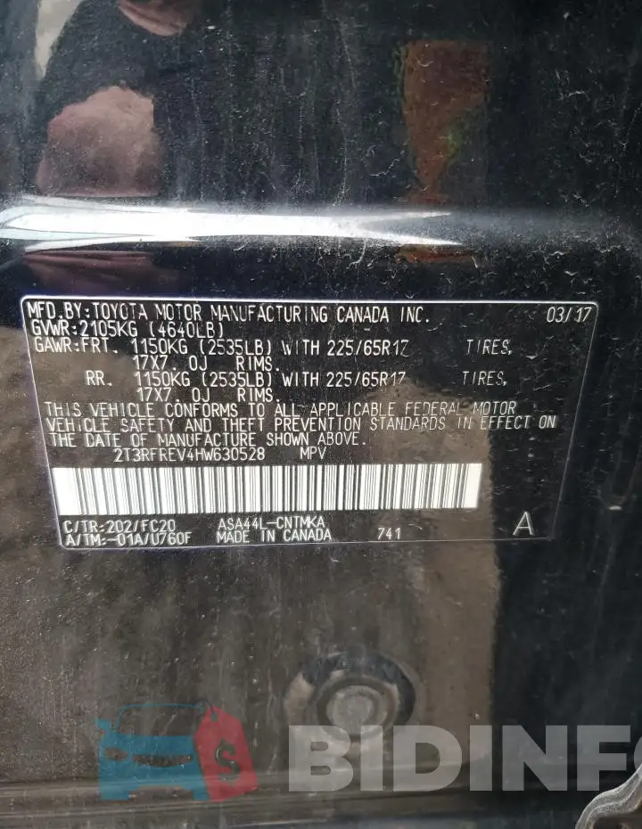 2T3RFREV4HW630528 Photo# 13