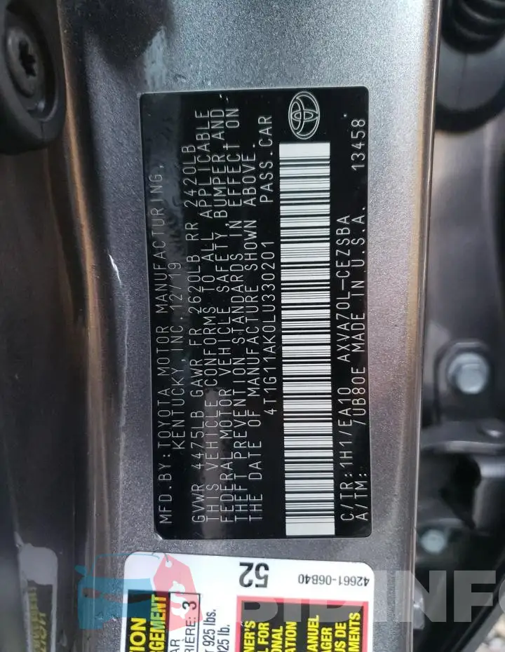 4T1G11AK0LU330201 Photo# 12