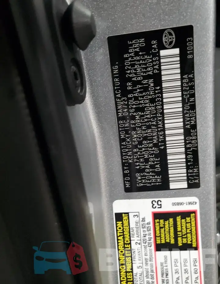 4T1K61AKXPU803314 Photo# 12