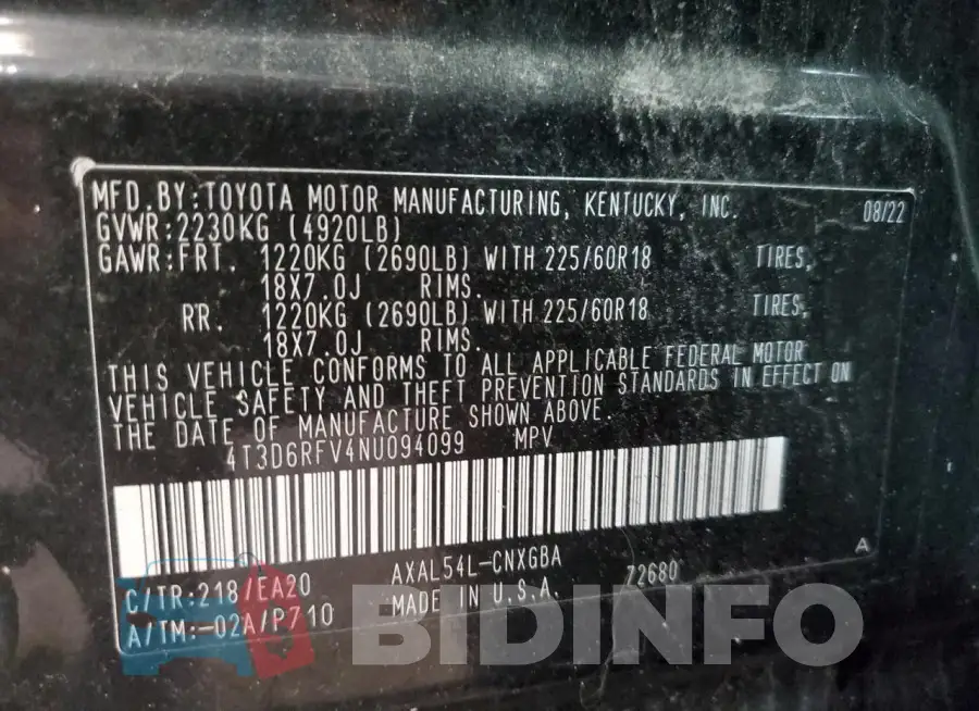 4T3D6RFV4NU094099 Photo# 14