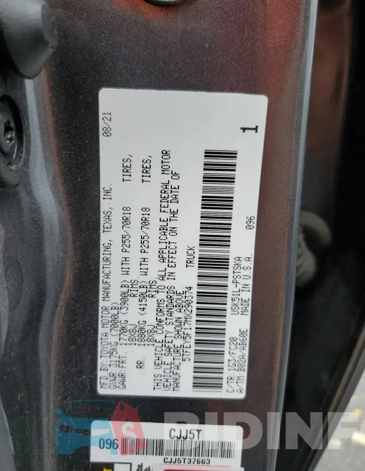 5TFEY5F17MX290374 Photo# 12