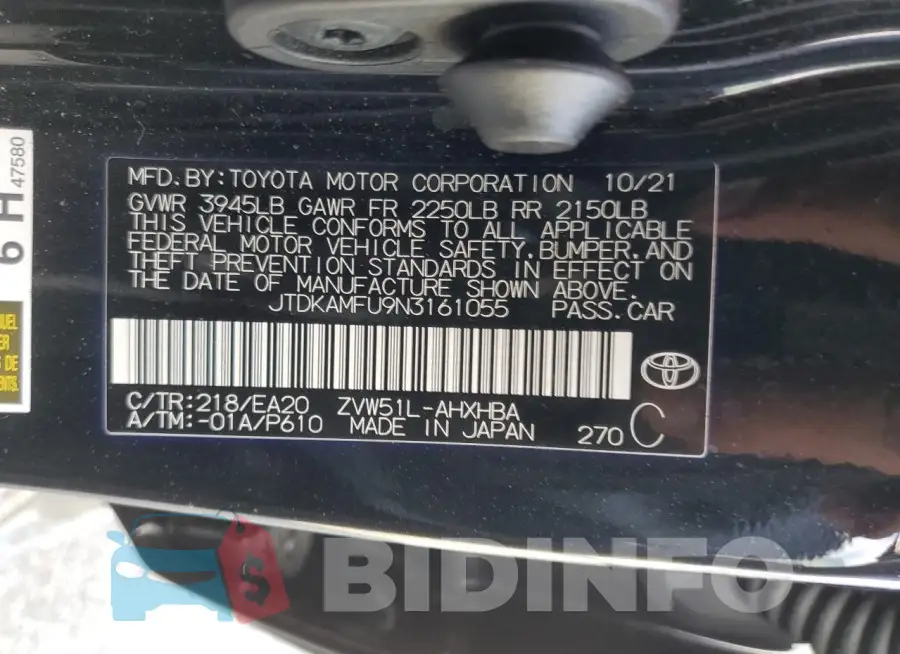 JTDKAMFU9N3161055 Photo# 12