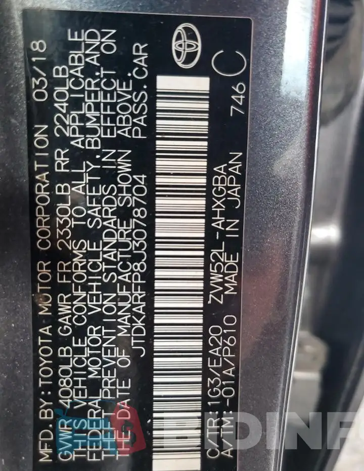 JTDKARFP8J3078704 Photo# 12