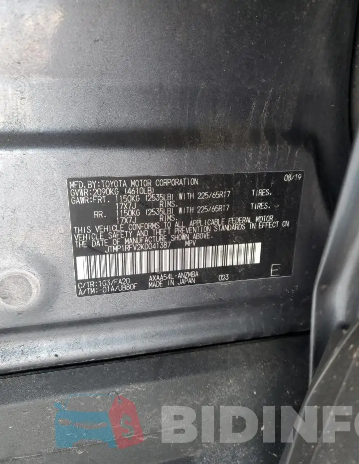 JTMP1RFV2KD041387 Photo# 12